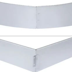 Wiltec Rasenkante aus Stahl 10 m Beetumrandung bestehend aus 10 Elementen je 100 x 14 cm, Beeteinfassung als Stecksystem, verzinkte Mähkante