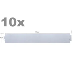 Wiltec Rasenkante aus Stahl 10 m Beetumrandung bestehend aus 10 Elementen je 100 x 14 cm, Beeteinfassung als Stecksystem, verzinkte Mähkante