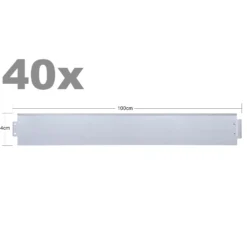 Wiltec Rasenkante aus Stahl 40 m Beetumrandung bestehend aus 40 Elementen je 100 x 14 cm, Beeteinfassung als Stecksystem, verzinkte Mähkante