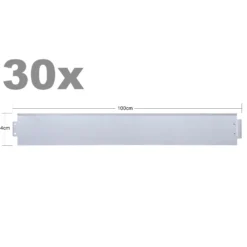 Wiltec Rasenkante aus Stahl 30 m Beetumrandung bestehend aus 30 Elementen je 100 x 14 cm, Beeteinfassung als Stecksystem, verzinkte Mähkante