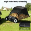 Wiltec Rasenkehrmaschine mit 105 cm Kehrbreite, Rasenkehrer für Aufsitzmäher, Laubsammler mit 365 l Auffangnetz Laubkehrmaschine für Rasentraktor