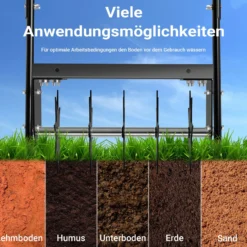 Wiltec Rasenlüfter mit 40 cm Arbeitsbreite und 6,4 cm Arbeitstiefe, Vertikutierer mit 5 Stachel-Scheiben aus Stahl, Aerifizierer zum Rasen belüften