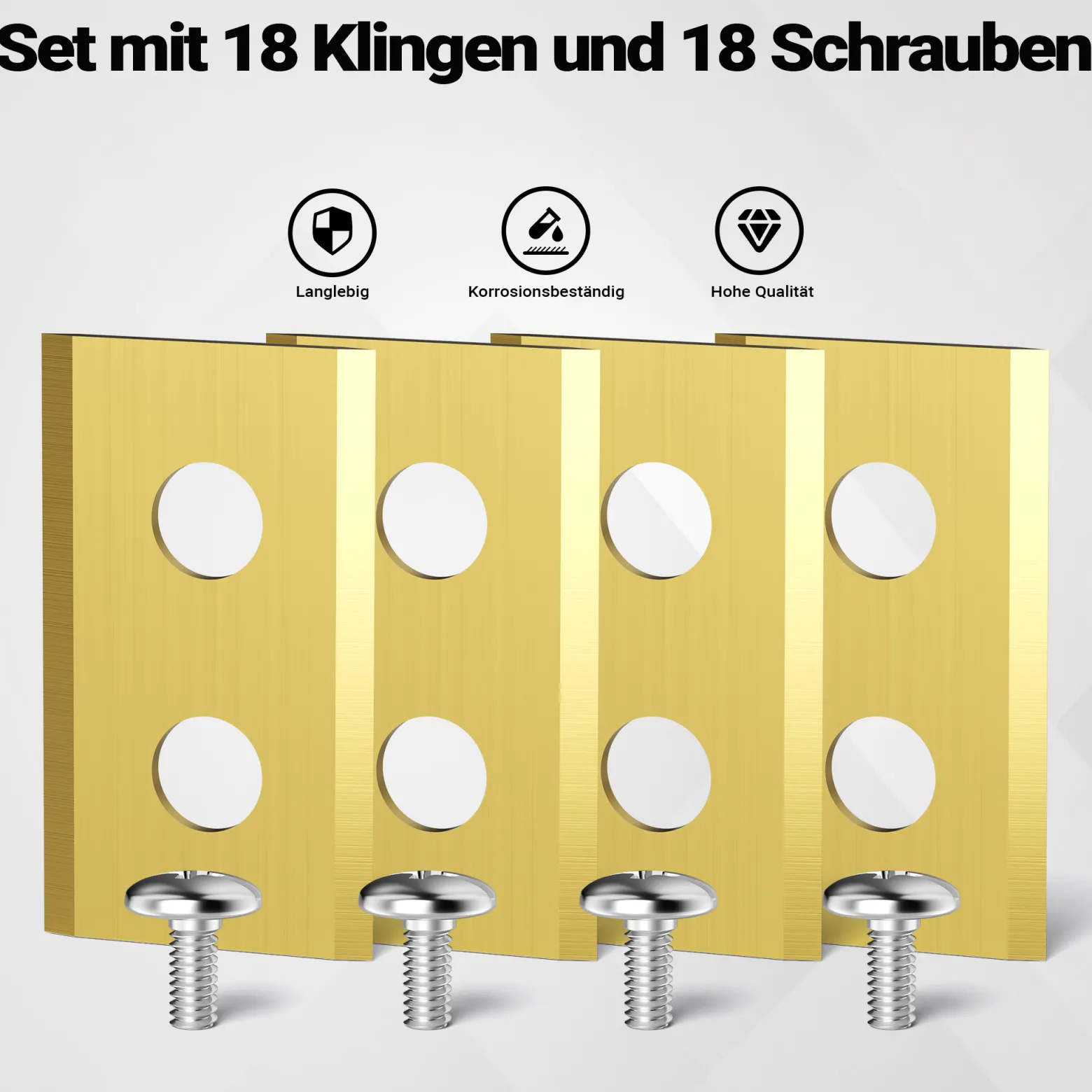 Wiltec Rasenroboter Messer Set Titan V2 35 x 18 mm – 18 Stück - Klingen für Mähroboter, Rasenmäher Ersatzmesser kompatibel mit verschiedenen Modellen