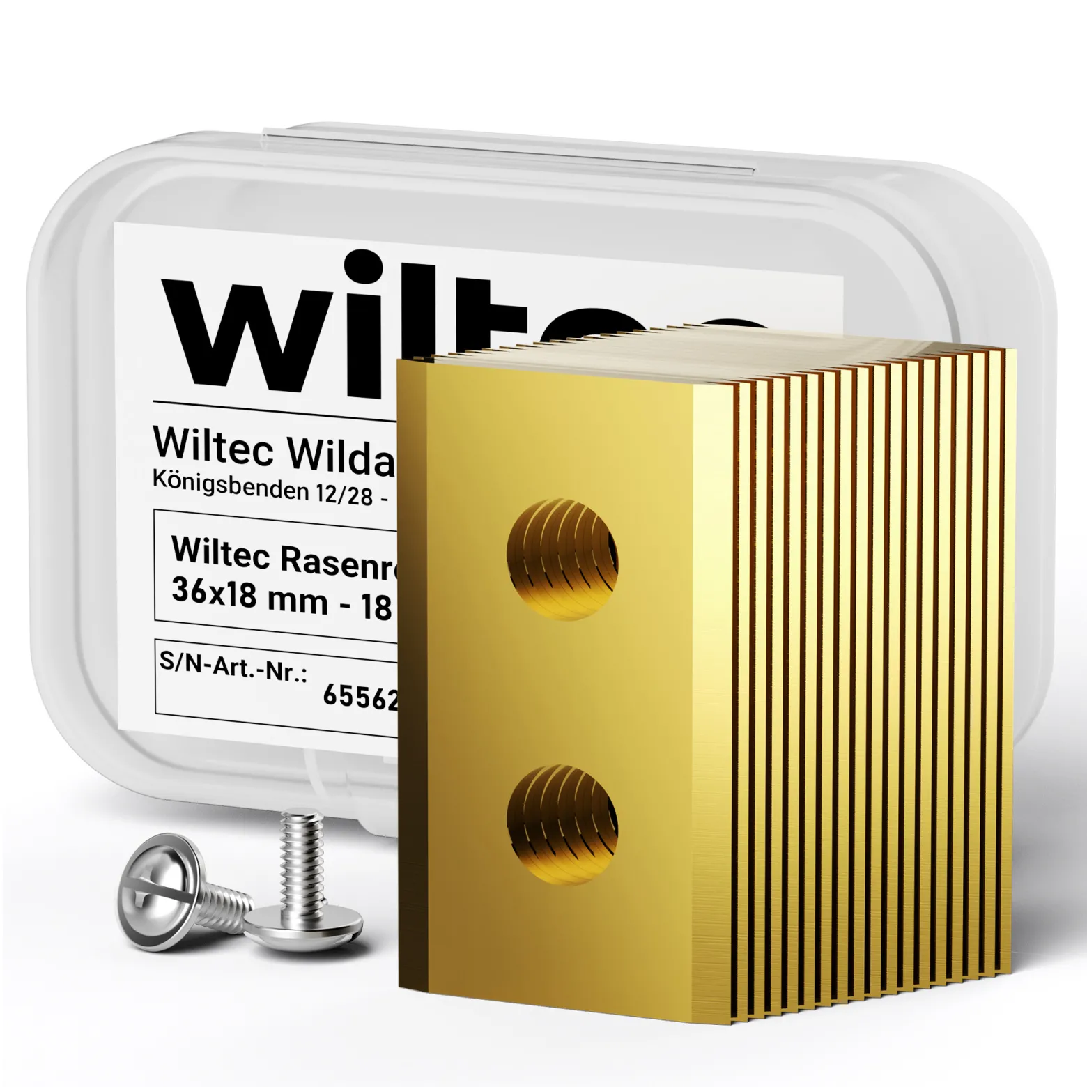 Wiltec Rasenroboter Messer Set Titan 36 x 18 mm – 18 Stück - Klingen für Mähroboter, Rasenmäher Ersatzmesser kompatibel mit verschiedenen Modellen