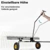 Wiltec Rasentraktor Rechen mit 148 cm Arbeitsbreite, Rasenlüfter zum Entmoosen und Laubrechen auf Rasen, Vertikutierer für Aufsitzmäher, ATV und UTV