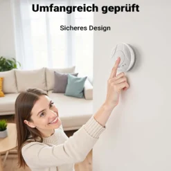 Wiltec Rauchmelder mit fest verbauter Batterie 3 V, 10 Jahre wartungsfrei, Feuermelder mit HUSH-Funktion, zuverlässiger Brandschutzmelder 85 dB, effektiver Brandschutz