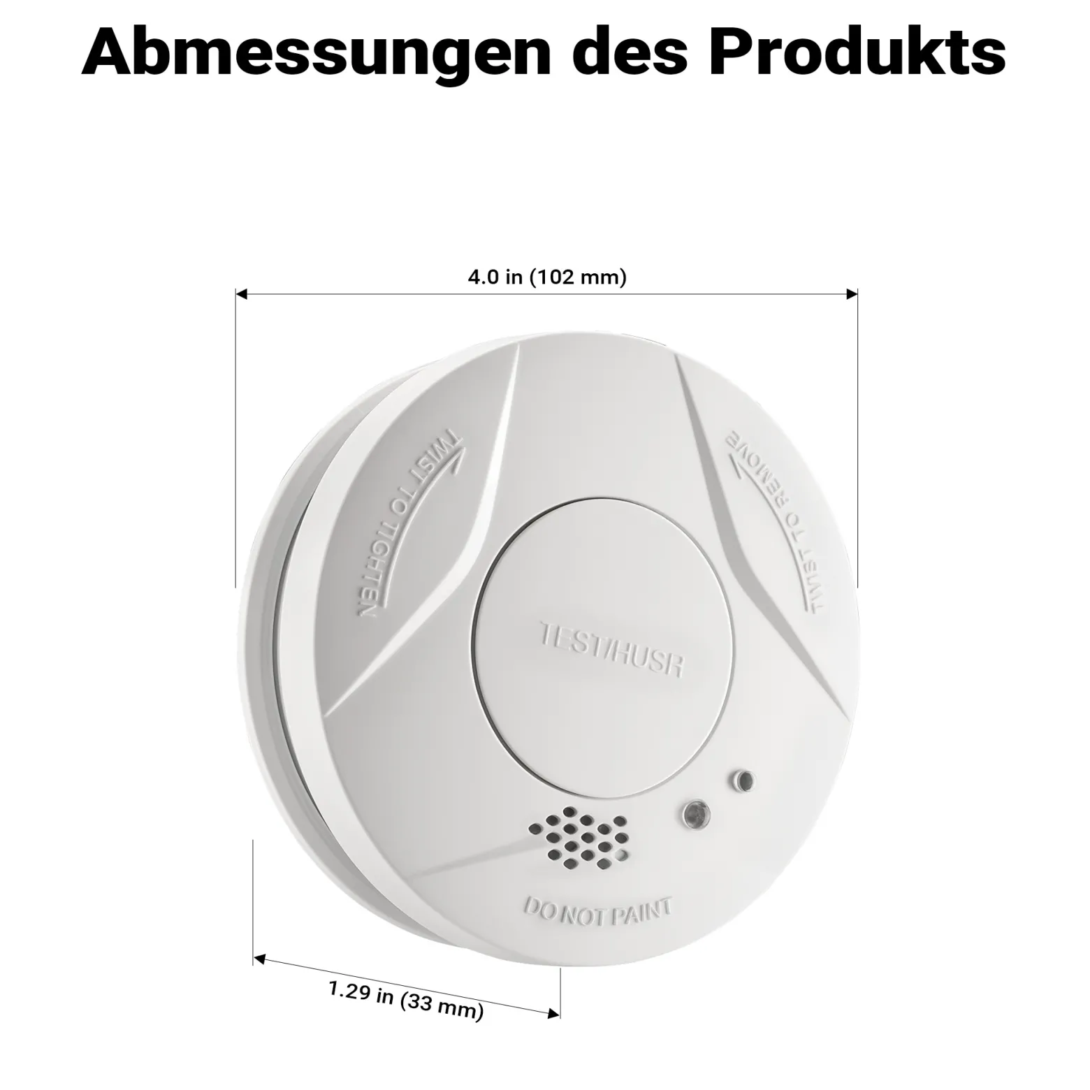 Wiltec Rauchmelder mit fest verbauter Batterie 3 V, 10 Jahre wartungsfrei, Feuermelder mit HUSH-Funktion, zuverlässiger Brandschutzmelder 85 dB, effektiver Brandschutz