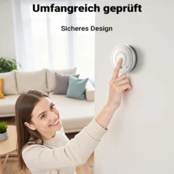 Wiltec Rauchmelder mit 9-V-Batterie, Feuermelder mit HUSH-Funktion, zuverlässiger Brandschutzmelder mit 85 dB Schallleistung, fotoelektrischer Brandmelder, effektiver Brandschutz