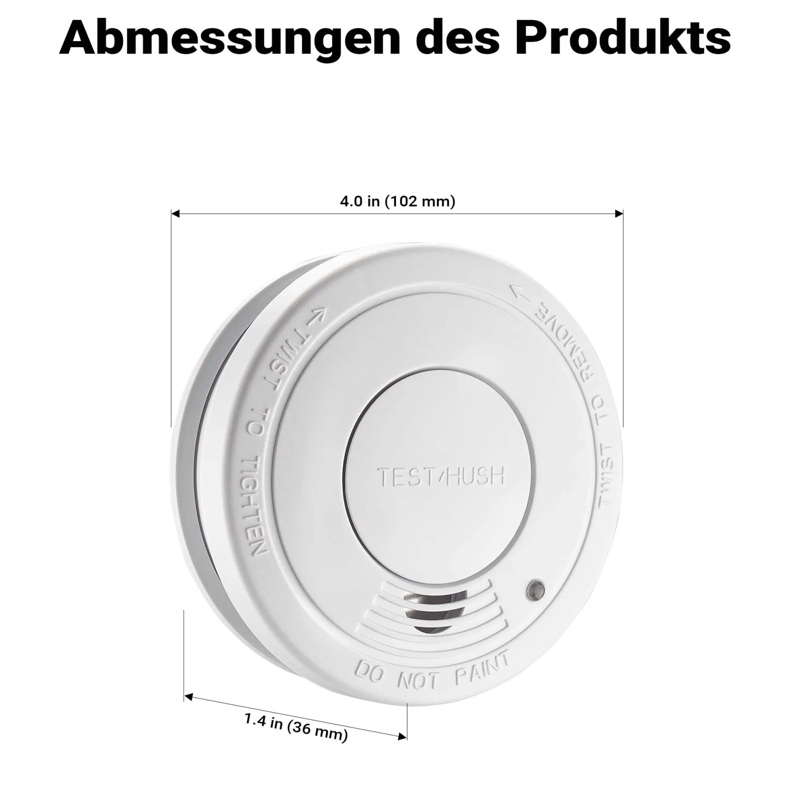 Wiltec Rauchmelder mit 9-V-Batterie, Feuermelder mit HUSH-Funktion, zuverlässiger Brandschutzmelder mit 85 dB Schallleistung, fotoelektrischer Brandmelder, effektiver Brandschutz