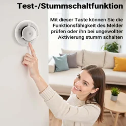 Wiltec Rauchmelder vernetzt mit 10-Jahres-Batterie und Funktechnologie Fotoelektrischer Feuermelder mit 85 dB Alarm für effektiven Brandschutz in Wohnung und Haus