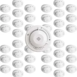 Wiltec Rauchmelder vernetzt 40x mit 10-Jahres-Batterie und Funktechnologie Fotoelektrischer Feuermelder mit 85 dB Alarm für effektiven Brandschutz in Wohnung und Haus