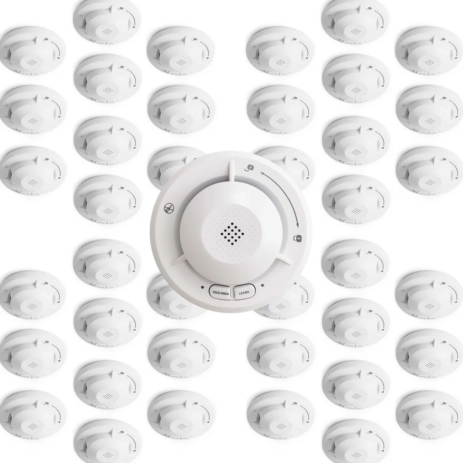 Wiltec Rauchmelder vernetzt 40x mit 10-Jahres-Batterie und Funktechnologie Fotoelektrischer Feuermelder mit 85 dB Alarm für effektiven Brandschutz in Wohnung und Haus
