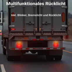 Wiltec Rückleuchten Set für Anhänger 12-teilig, 7-poliger Stecker mit 5 m Kabel, Rücklicht mit E-Prüfzeichen, Anhängerbeleuchtung