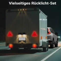 Wiltec Rückleuchten Set für Anhänger 12-teilig, 7-poliger Stecker mit 5 m Kabel, Rücklicht mit E-Prüfzeichen, Anhängerbeleuchtung