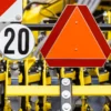 Wiltec reflektierende Warntafel für langsame Fahrzeuge bis 40 km/h, dreieckiges Warnschild aus Aluminium