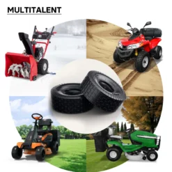 Wiltec Reifen für den Aufsitzmäher 18x8.50-8 4pr mit Schlauch und Winkelventil Komplettrad Rasentraktor