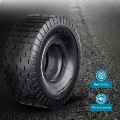 Wiltec Reifen für den Aufsitzmäher 18x8.50-8 4pr mit Schlauch und Winkelventil Komplettrad Rasentraktor