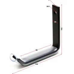 Wiltec Reifenhalter Wandmontage für 8 Reifen – 106 x 20 x 102 mm – aus Stahl – max. Traglasst 25 kg je Halter – Zubehör für Reifen Reifenregal Felgenbaum