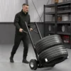 Wiltec Reifenkarre bis 200 kg mit Kippsystem, Transportkarre mit PU Rädern, Reifenwagen mit verstellbaren Greifarmen