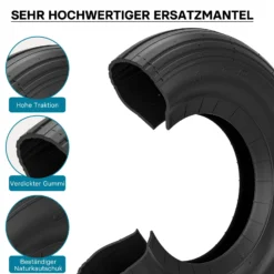 Wiltec Reifenmantel 3.50-8 350 x 100 mm, 130 kg für Schubkarrenreifen, Schubkarre Rad Reifen, Mantel Luftrad