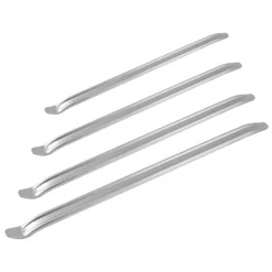 Wiltec Reifen Montiereisen Set 4-teilig, 300-600 mm, mit Montierhebel aus verchromtem Stahl mit Rolltasche, Montierhebel zum Reifenwechsel, Reifenmontage