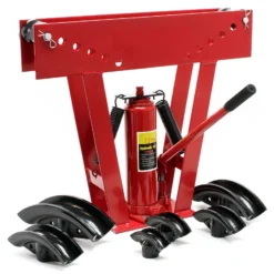 Wiltec Rohrbiegemaschine hydraulisch 12 t, Biegewinkel bis 90°, Rohrbiegegerät Rohrbieger mit 6 Presstücken 21,3-60,3 mm, Biegemaschine Rohre