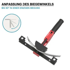 Wiltec Rohrbiegemaschine manuell, für Rohrdurchmesser 14-32 mm und Biegeradius bis 90°, Handbiegegerät für Alu-, Kupfer- und Kunststoffrohre, Rohrbieger