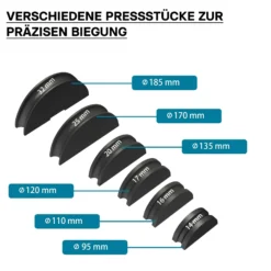 Wiltec Rohrbiegemaschine manuell, für Rohrdurchmesser 14-32 mm und Biegeradius bis 90°, Handbiegegerät für Alu-, Kupfer- und Kunststoffrohre, Rohrbieger
