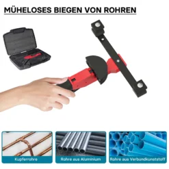 Wiltec Rohrbiegemaschine manuell, für Rohrdurchmesser 14-32 mm und Biegeradius bis 90°, Handbiegegerät für Alu-, Kupfer- und Kunststoffrohre, Rohrbieger