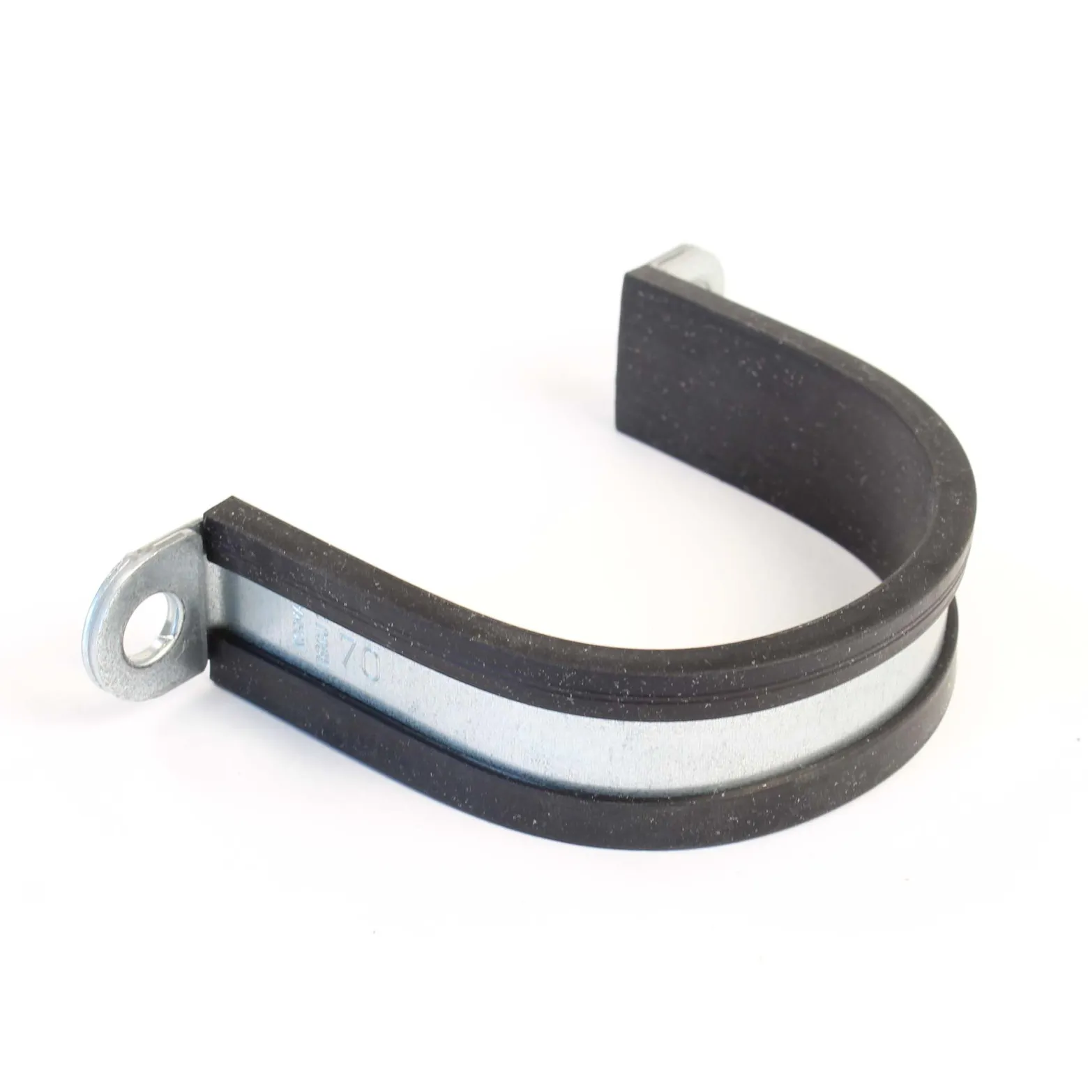 Wiltec Rohrschelle RSGU 2 Ø70mm Bandbreite 25mm Form DIN 3016 F1 EPDM mit Gummi für Rohre, vibrationsdämpfend