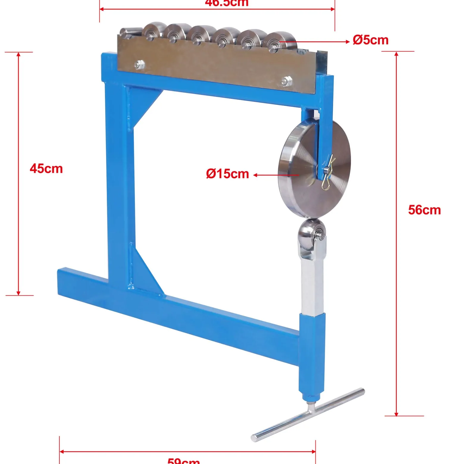 Wiltec Rollenstreckmaschine bis 15 mm Blechstärke, English Wheel mit 6 Streckrollen zur Metallverarbeitung, Blechbearbeitung
