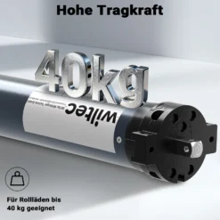 Wiltec Rollladenmotor 156W 20 Nm mit mechanischem Endabschalter & Schutzart IP44 SW60, Motor für elektrische Rollladen