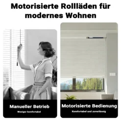 Wiltec Rollladenmotor 156W 20 Nm mit mechanischem Endabschalter & Schutzart IP44 SW60, Motor für elektrische Rollladen