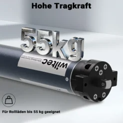 Wiltec Rollladenmotor 204 W 30 Nm mit mechanischem Endabschalter & Schutzart IP44 SW60, Motor für elektrische Rollladen