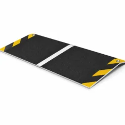 Wiltec Rollstuhlrampe Alu 800 x 400 x 21 mm, Türschwellenrampe bis 66 mm Stufenhöhe und 363 kg Traglast, rutschfeste Bordsteinrampe für Rollstuhl und Rollator