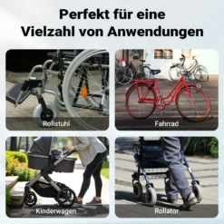 Wiltec Rollstuhlrampe faltbar 92 cm 270 kg, mobile Auffahrschiene als Rollirampe, Aluminium Kofferrampe, Flachrampe klappbar