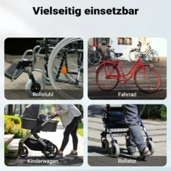 Wiltec Rollstuhlrampe faltbar 122 cm 270 kg, mobile Auffahrschiene als Rollirampe, Aluminium Kofferrampe mit rutschfester Oberfläche