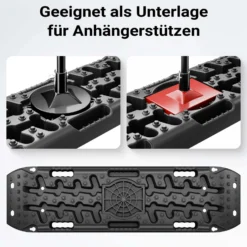 Wiltec Sandbleche Paar 1063 x 298 x 66 mm Sandboards bis 10 t, 2er Set Anfahrhilfe für Wohnmobil, Bergeboards Traktionshilfe für Sand, Schlamm und Schnee