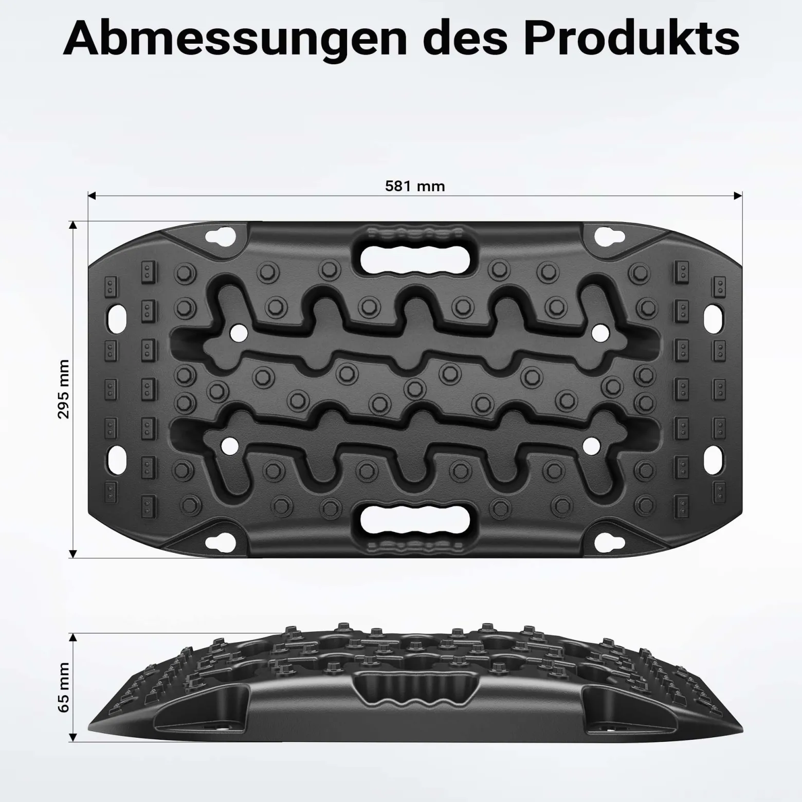 Wiltec Sandbleche Paar 581 x 295 x 65 mm Sandboards bis 7 t, 2er Set Anfahrhilfe für Wohnmobil, Bergeboards Traktionshilfe für Sand, Schlamm und Schnee