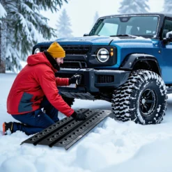 Wiltec Sandbleche 2 Stück 150 x 45 cm Sandboards aus Aluminium Anfahrhilfe für Autos, leichte Wohnmobile und Offroad Fahrzeuge Traktionshilfe