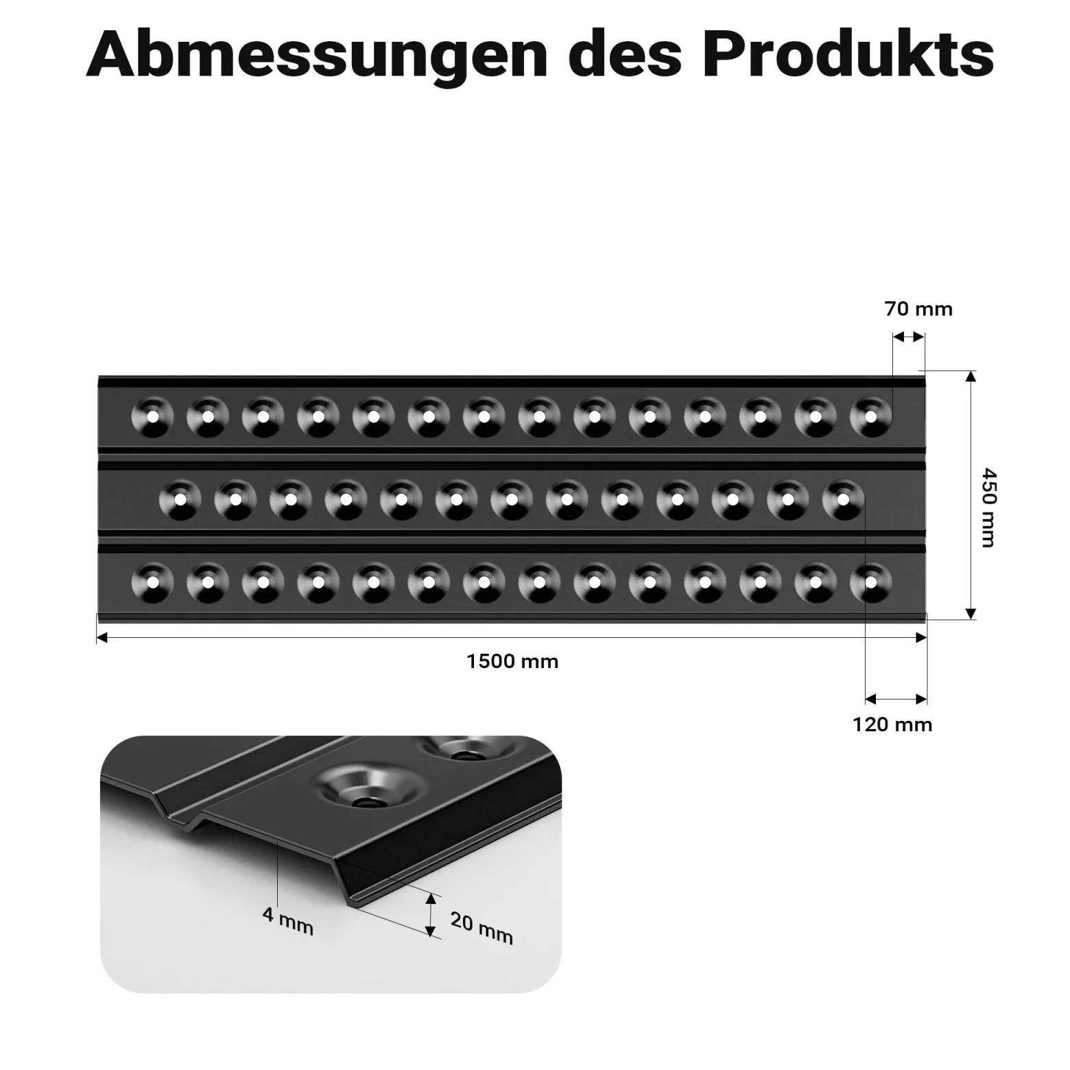 Wiltec Sandbleche 2 Stück 150 x 45 cm Sandboards aus Aluminium Anfahrhilfe für Autos, leichte Wohnmobile und Offroad Fahrzeuge Traktionshilfe