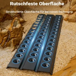 Wiltec Sandbleche 2 Stück 150 x 45 cm Sandboards aus Aluminium Anfahrhilfe für Autos, leichte Wohnmobile und Offroad Fahrzeuge Traktionshilfe