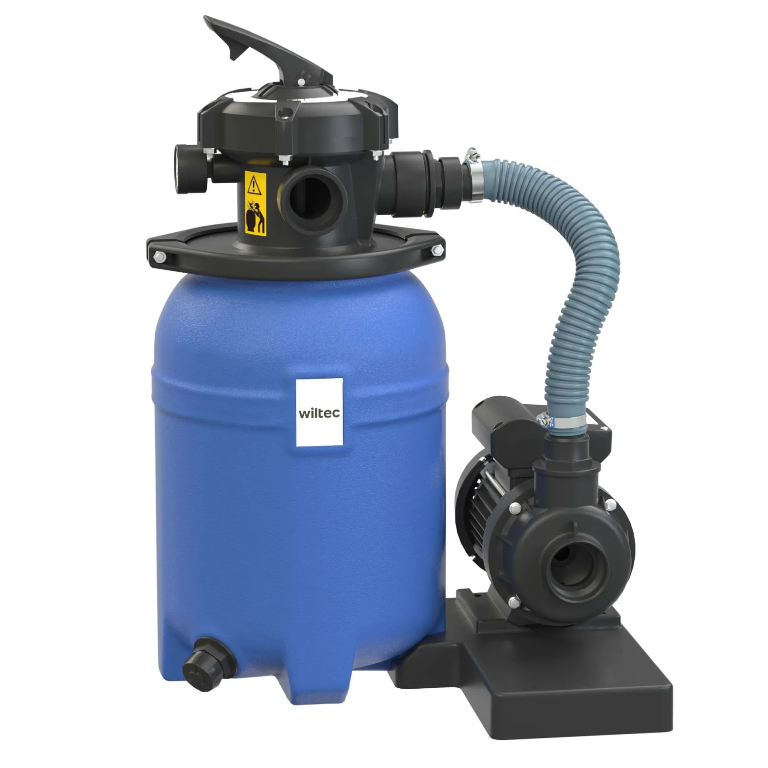 Wiltec Sandfilteranlage 180W mit 14l Filtertank und selbstansaugender Pumpe 9000 l/h, Sandfilterpumpe, Pool-Pumpe
