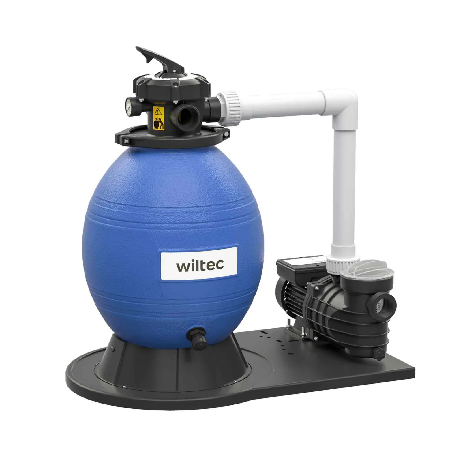 Wiltec Sandfilteranlage 550 W mit 38l Filtertank und selbstansaugender Pumpe 18000 l/h, Sandfilterpumpe, Pool-Pumpe