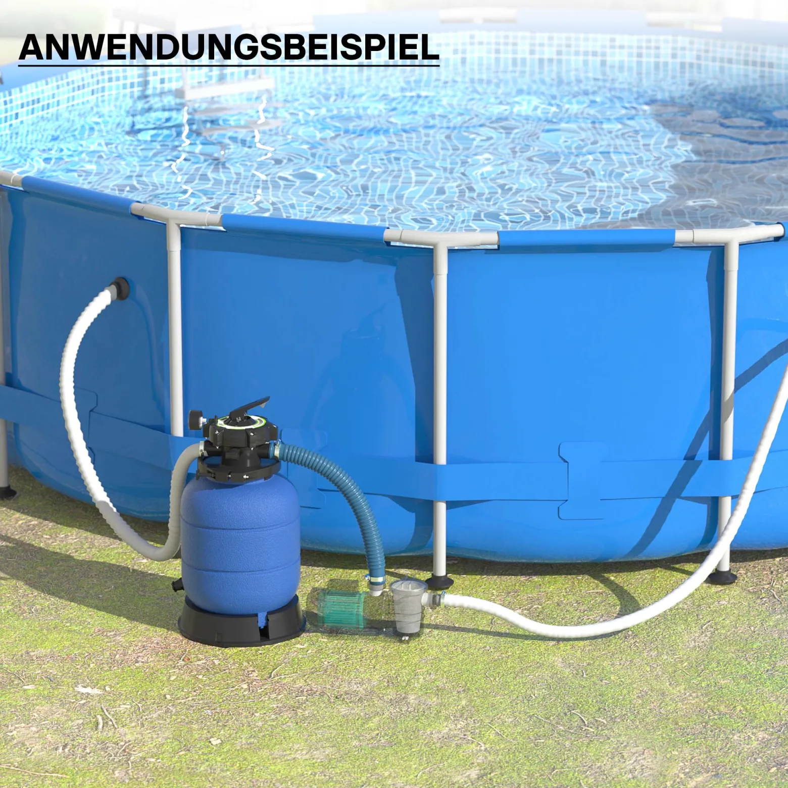 Wiltec Sandfilter für Pool, Filterkessel, Sandfilterbehälter ohne Pumpe, Kessel, Schwimmbad