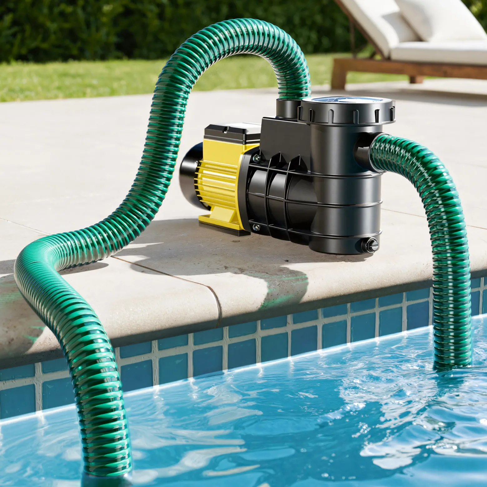 Wiltec Saugschlauch Druckschlauch 10m, flexibel, 50mm (2") grün - Made in Europe, zum Anschluss an Teichpumpen und Hauswasserwerke