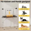 Wiltec Schertisch für Hund und Katze, 91x61x76 cm, Trimmtisch zusammenklappbar, Groomer Tisch mit 2 Schlingen, Pflegetisch für Tiere