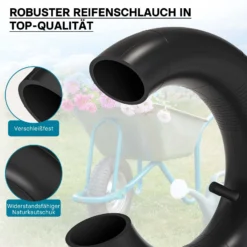 Wiltec Schlauch für Rasenmäherreifen 11x4.00-4 mit geradem Ventil zur Selbstmontage