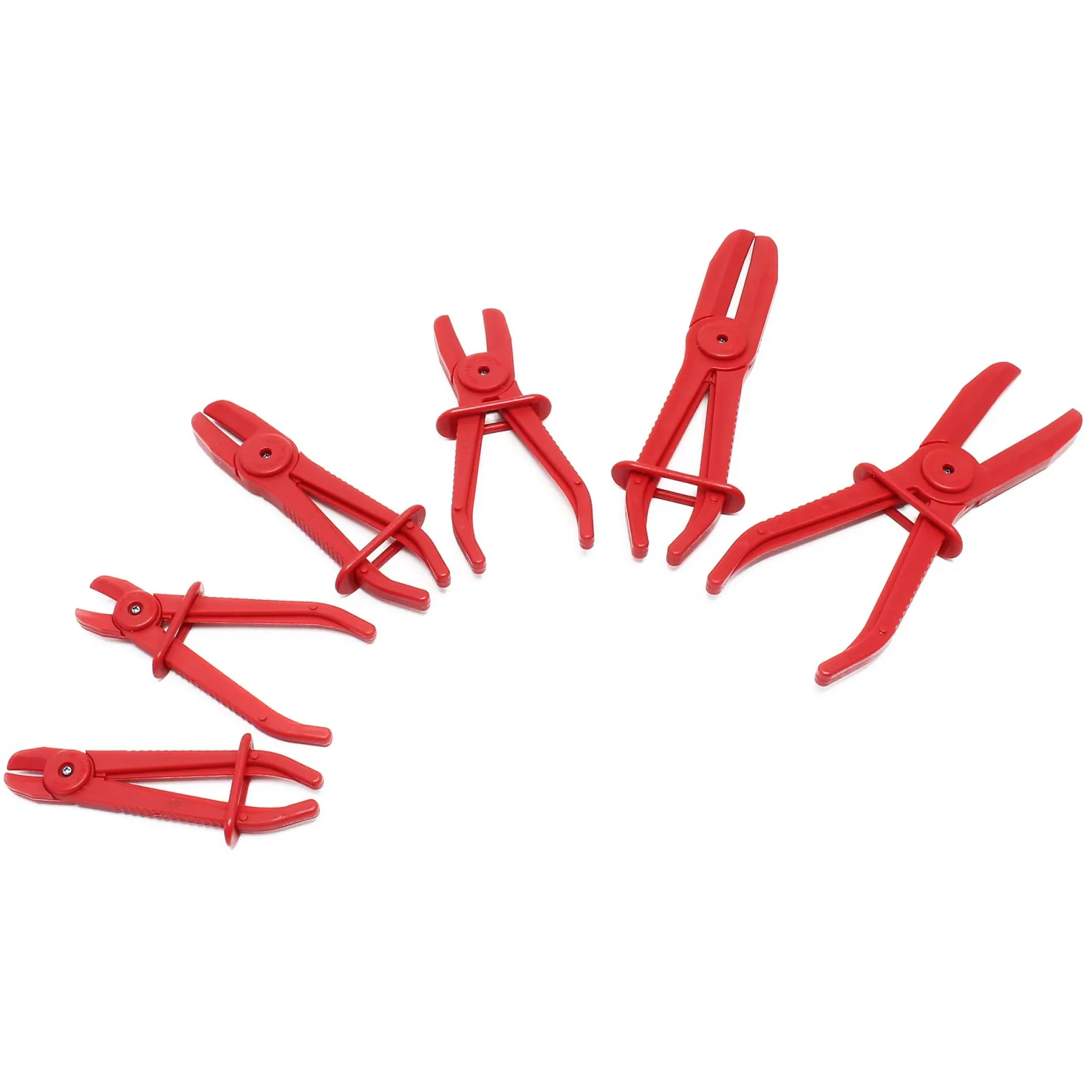 Wiltec Schlauchklemmenzange Set 6 teilig in 3 Größen für Schläuche, Klemmgrößen 160 mm, 190 mm, 260 mm, Durchmesser 12 mm (1/2")-19 mm (3/4"), Klemmzangen