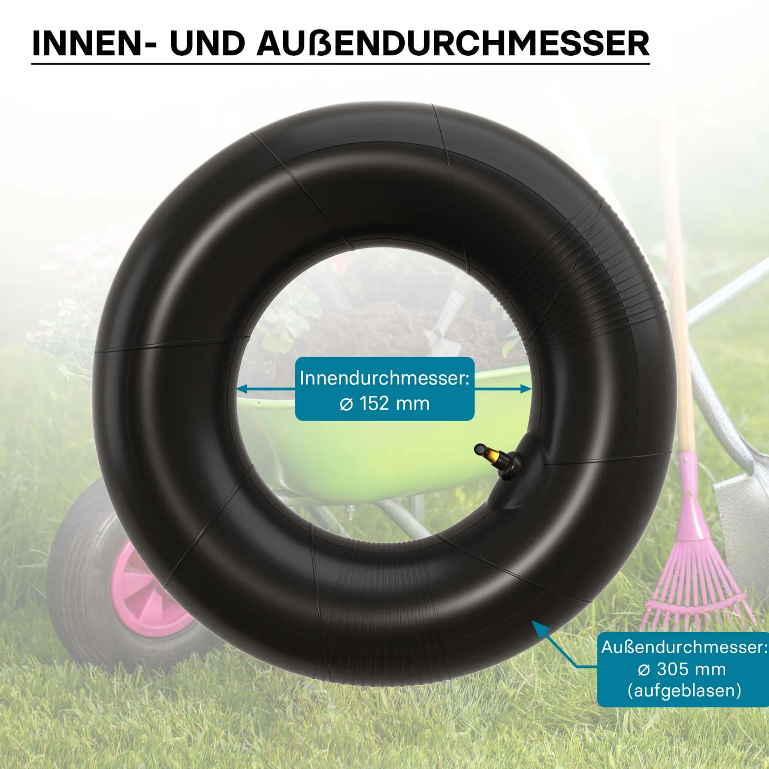 Wiltec Schlauch Luftschlauch für Rasenmäherreifen TR87 13x5.00-6 Rasentraktor Aufsitzmäher